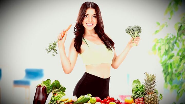 Chicas delgadas con verduras
